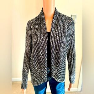 INC International Concepts Sparkle Metallic Knit Open Front Cardigan Size Small